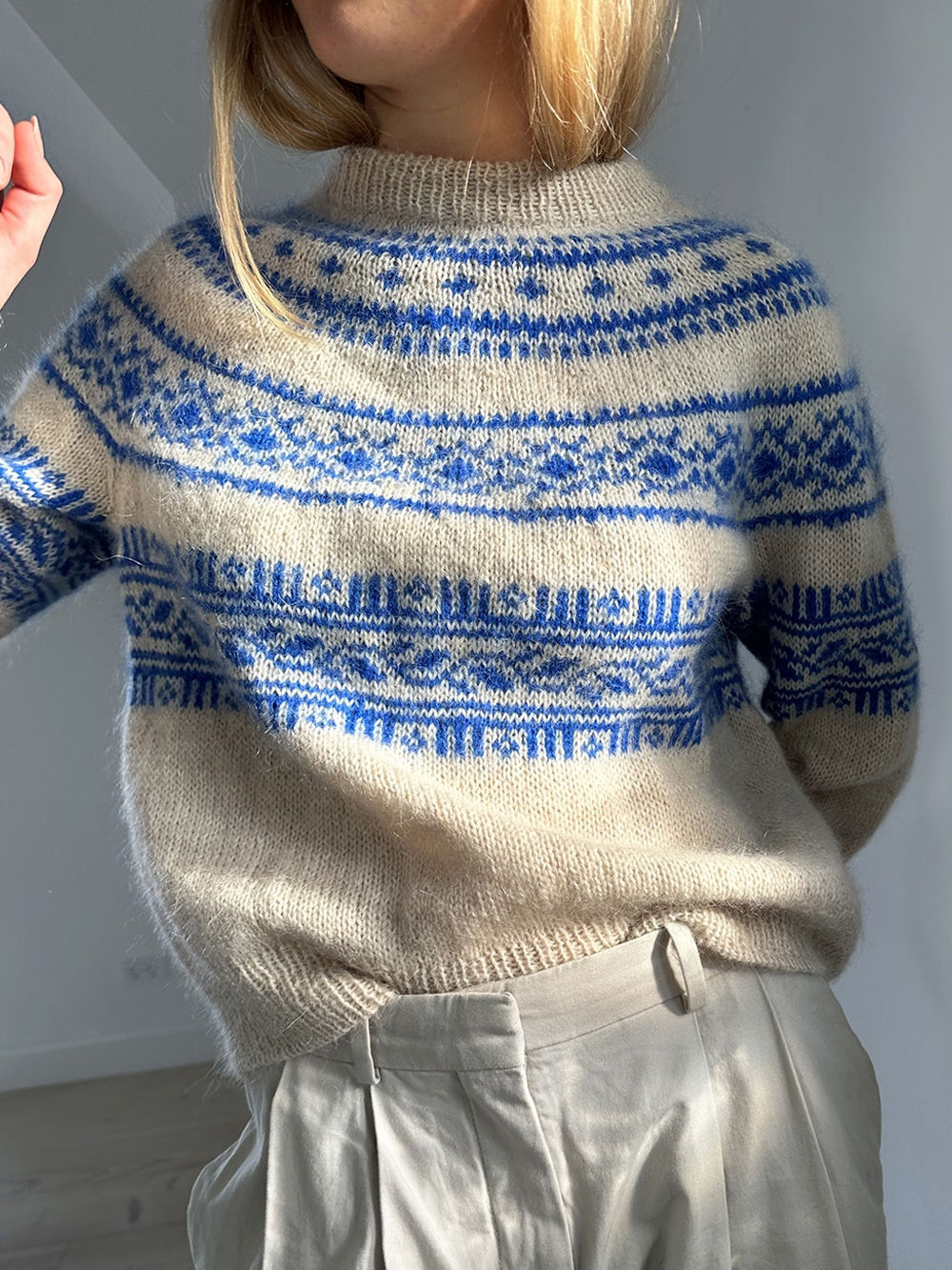 Le Knit Porcelain Yoke Sweater