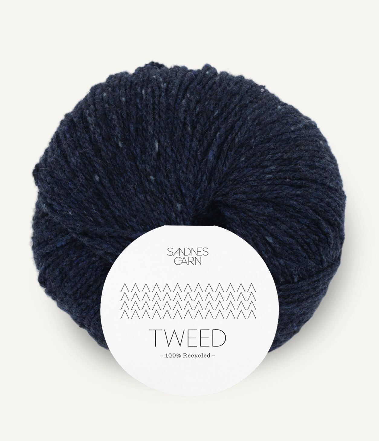 Recycled 80% Ull 20% Kashmir 5585 Marineblå Tweed